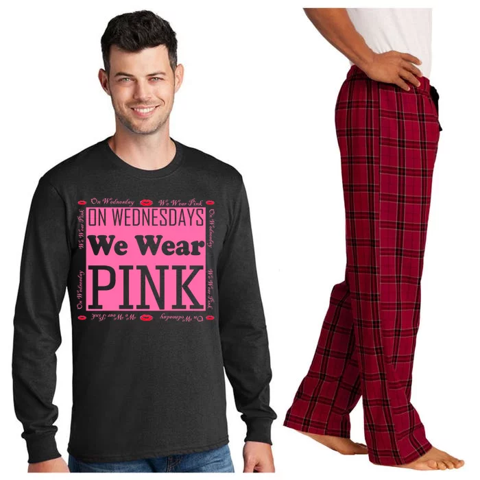 Wednesdays We Wear Pink Breast Cancer Long Sleeve Pajama Set