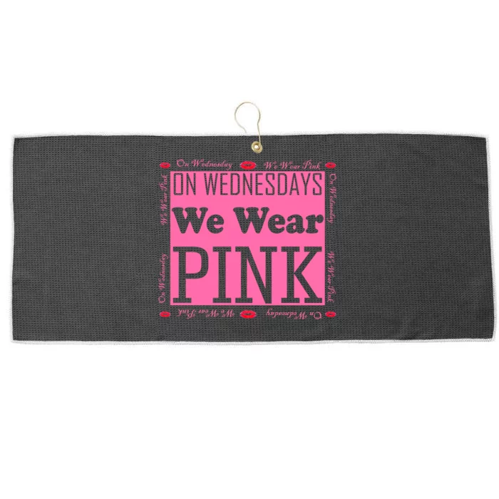 Wednesdays We Wear Pink Breast Cancer Large Microfiber Waffle Golf Towel