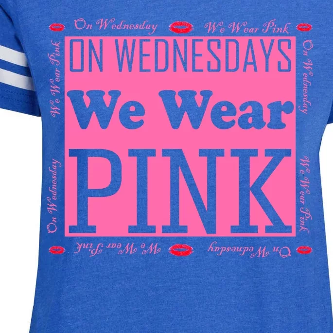 Wednesdays We Wear Pink Breast Cancer Enza Ladies Jersey Football T-Shirt