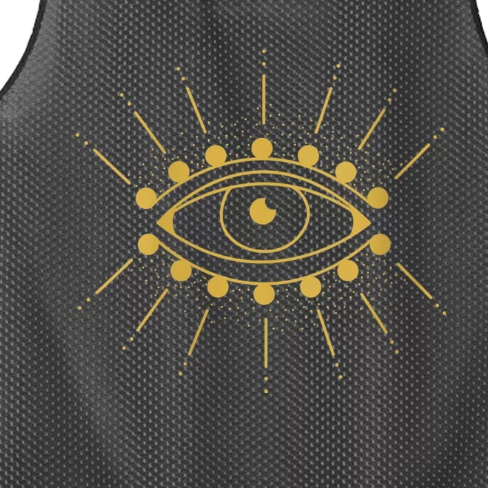 Womens Evil Eye Mystic Astrology Mesh Reversible Basketball Jersey Tank