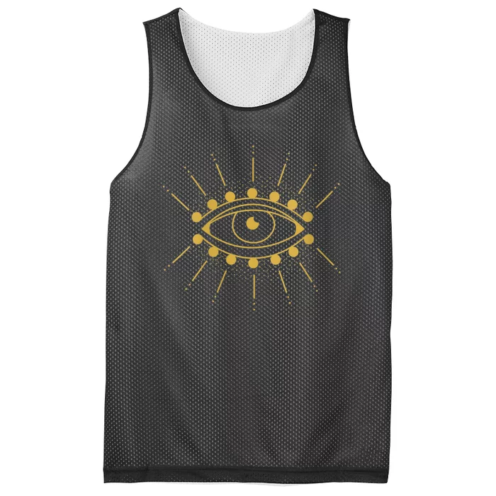 Womens Evil Eye Mystic Astrology Mesh Reversible Basketball Jersey Tank