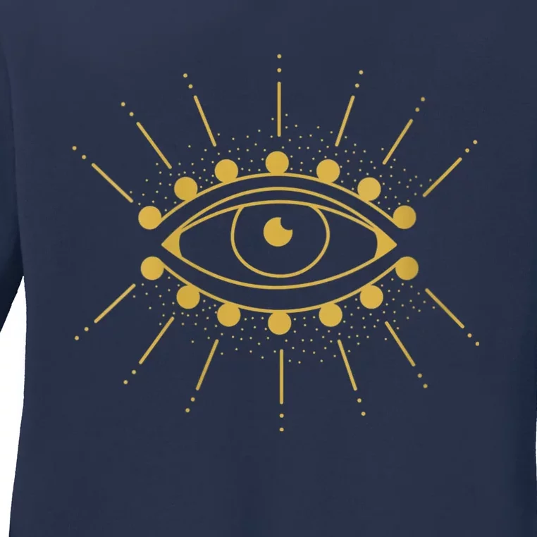 Womens Evil Eye Mystic Astrology Ladies Long Sleeve Shirt