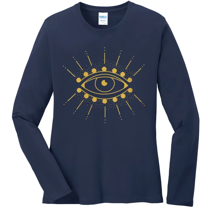 Womens Evil Eye Mystic Astrology Ladies Long Sleeve Shirt