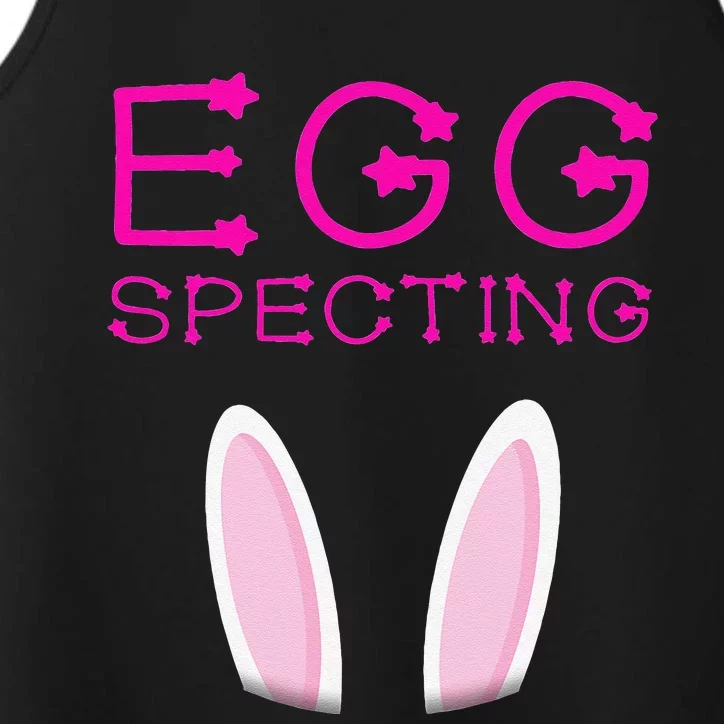 Womens Eggspecting Easter Pregnancy Announcement Performance Tank