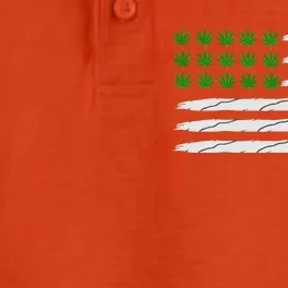 Weed American Flag Dry Zone Grid Performance Polo