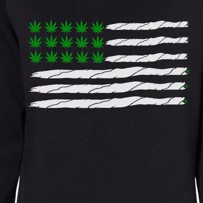 Weed American Flag Womens California Wash Sweatshirt