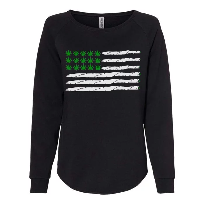 Weed American Flag Womens California Wash Sweatshirt