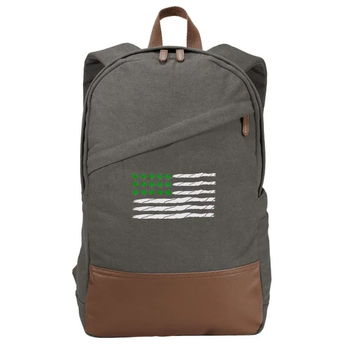 Weed American Flag Cotton Canvas Backpack