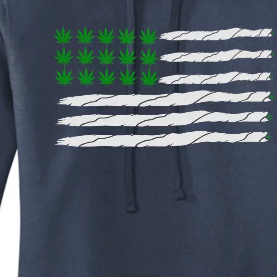 Weed American Flag Women's Pullover Hoodie