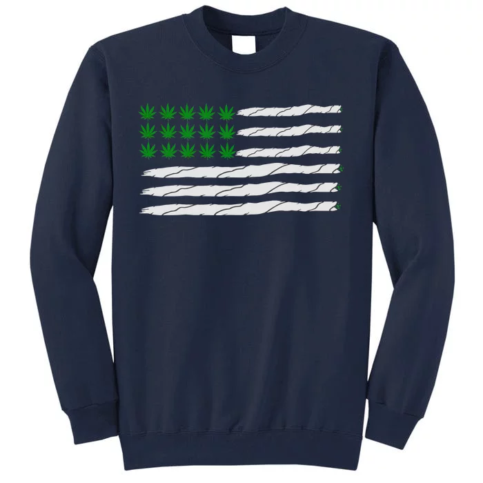 Weed American Flag Tall Sweatshirt