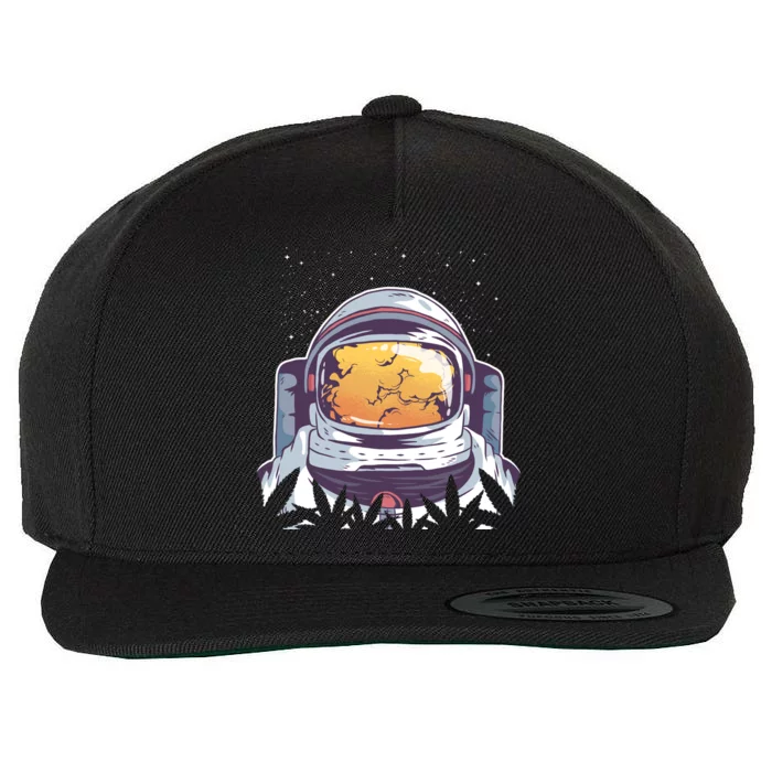 Weed Astronaut Wool Snapback Cap