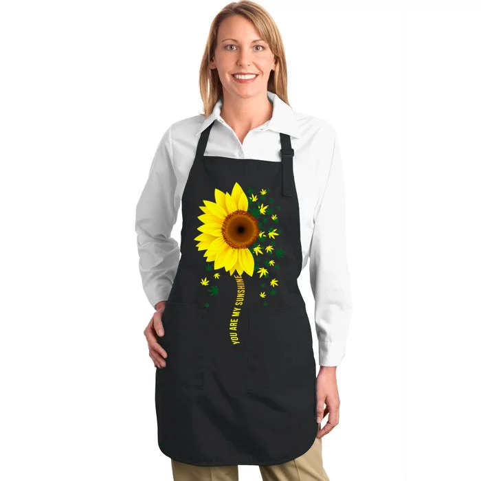 Weed Flower You Are My Sunshine Full-Length Apron With Pocket