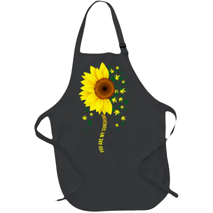 Weed Flower You Are My Sunshine Full-Length Apron With Pocket