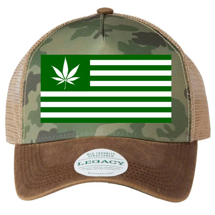 Weed Green America Flag Legacy Tie Dye Trucker Hat