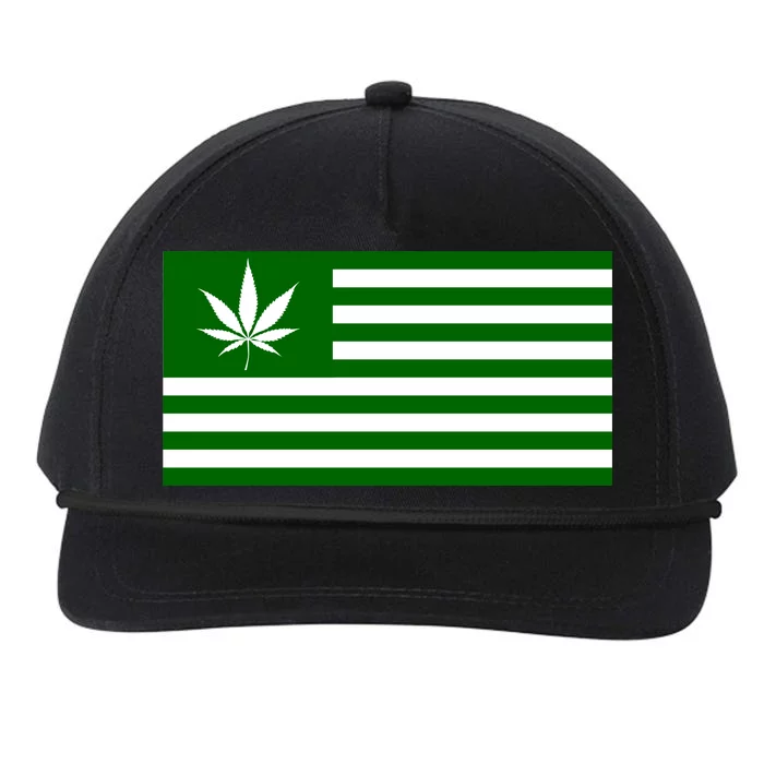 Weed Green America Flag Snapback Five-Panel Rope Hat