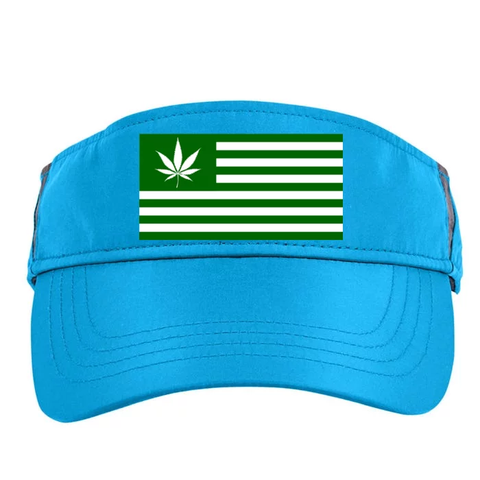 Weed Green America Flag Adult Drive Performance Visor