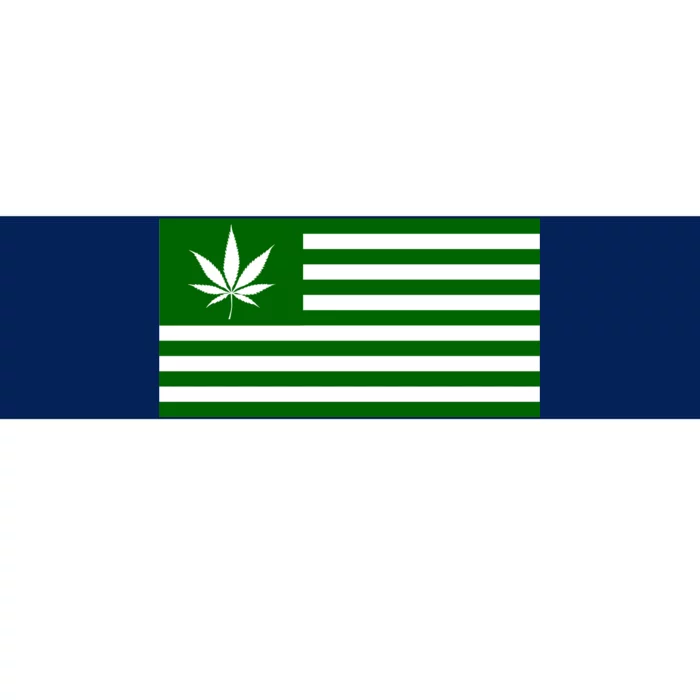 Weed Green America Flag Bumper Sticker