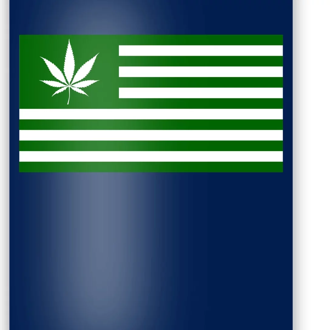 Weed Green America Flag Poster