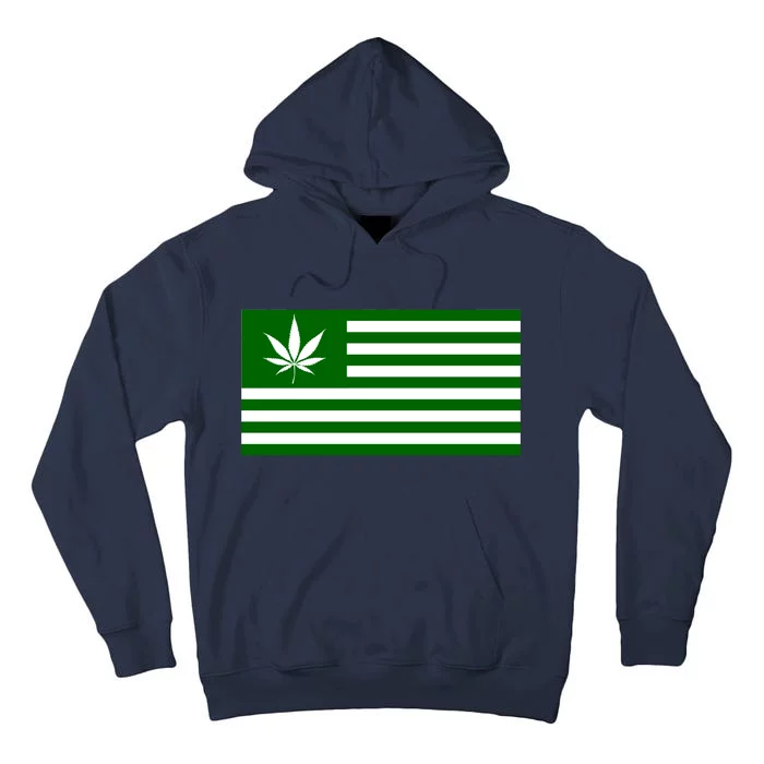 Weed Green America Flag Tall Hoodie