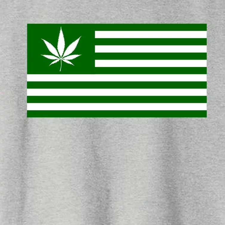 Weed Green America Flag Women's Crop Top Tee