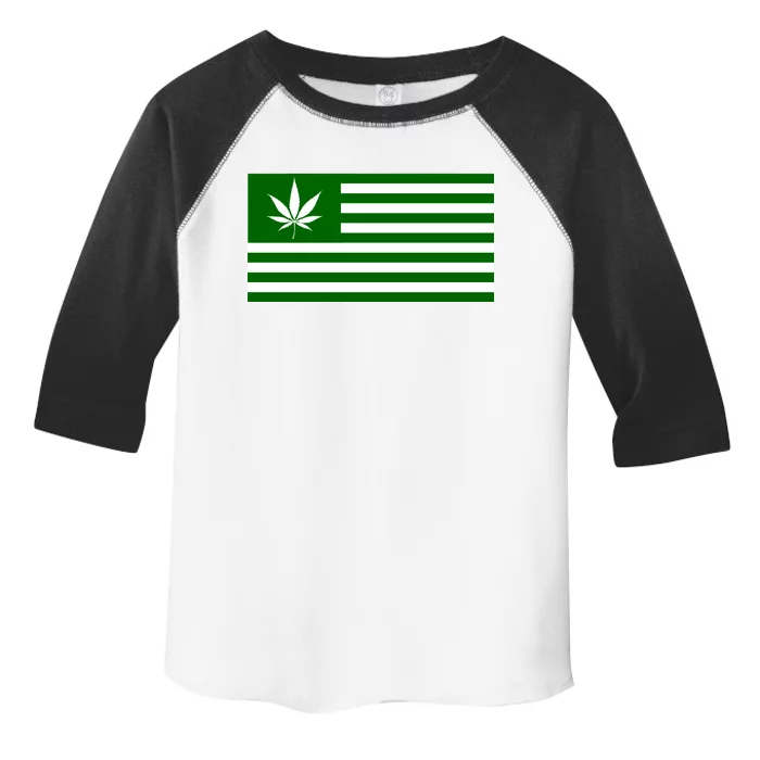 Weed Green America Flag Toddler Fine Jersey T-Shirt