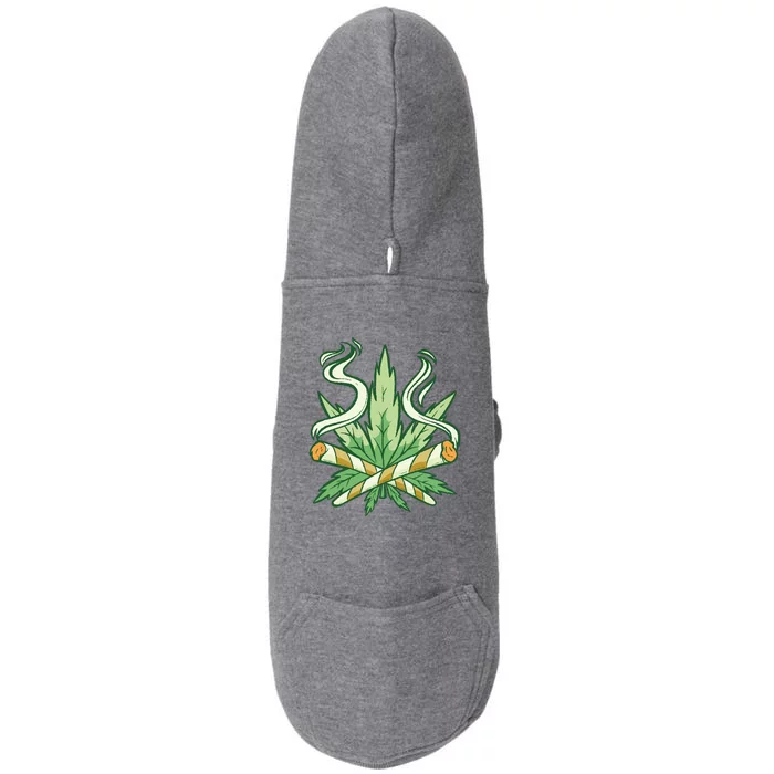 Weed Joint Cross Doggie 3-End Fleece Hoodie