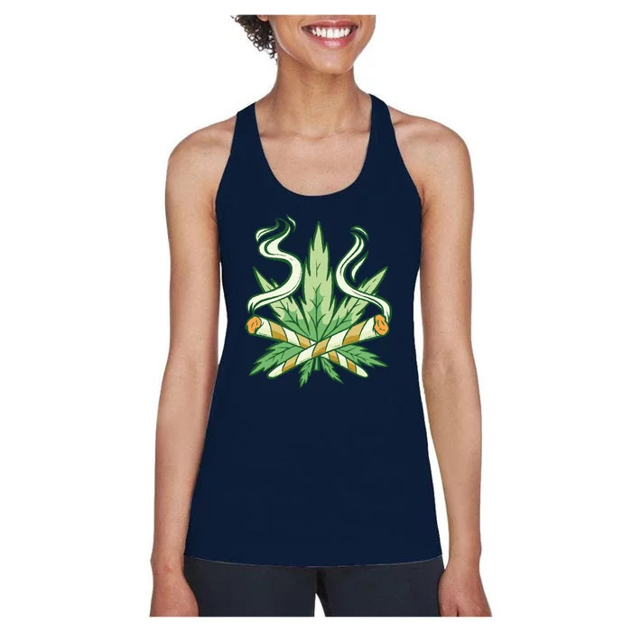 Weed Joint Cross Women's Racerback Tank