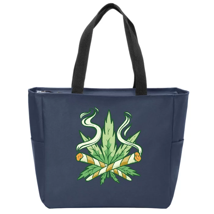 Weed Joint Cross Zip Tote Bag