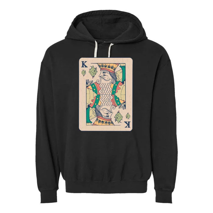 Weed King Poker Card Garment-Dyed Fleece Hoodie