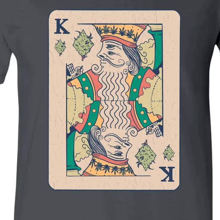 Weed King Poker Card V-Neck T-Shirt