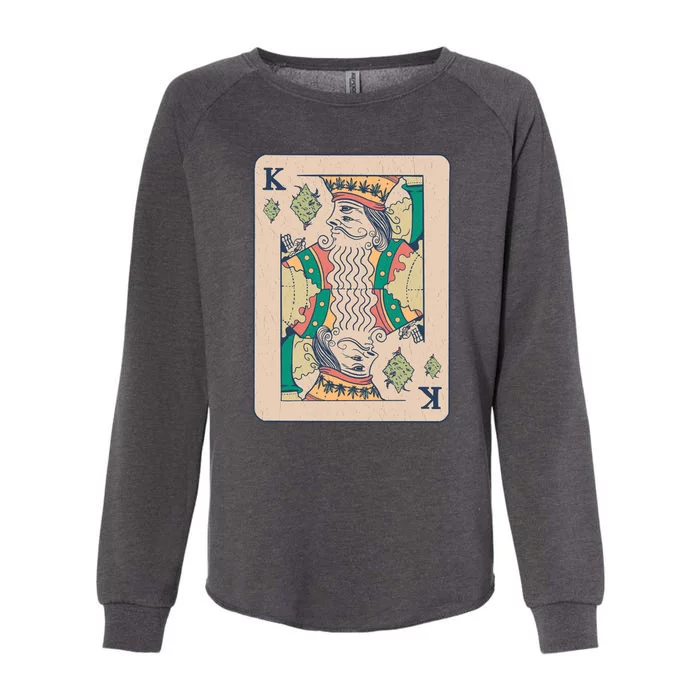 Weed King Poker Card Womens California Wash Sweatshirt