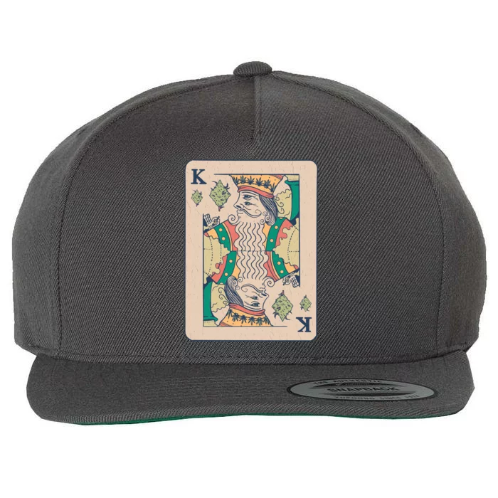 Weed King Poker Card Wool Snapback Cap