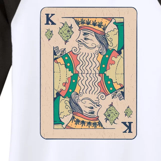 Weed King Poker Card Women's Tri-Blend 3/4-Sleeve Raglan Shirt