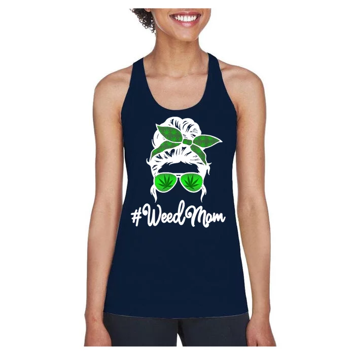 Weed Mom Medical Marijuana Funny Women's Racerback Tank