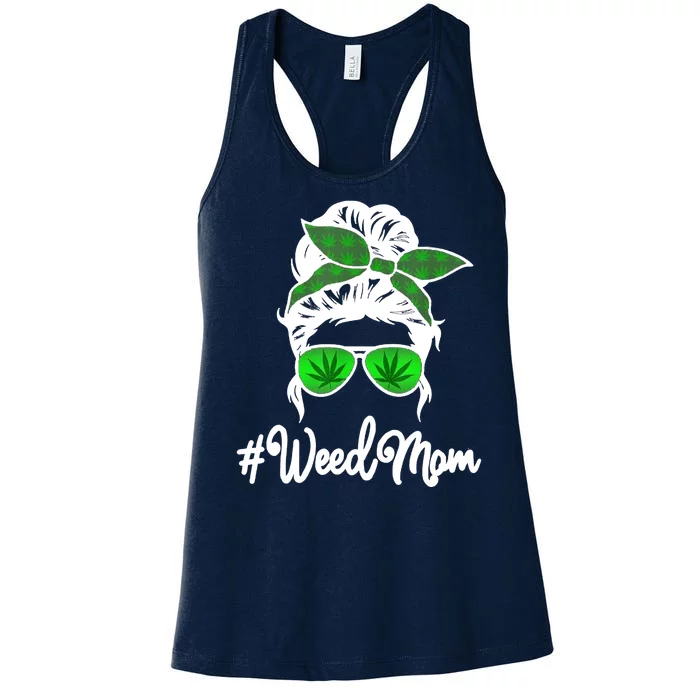 Weed Mom Medical Marijuana Funny Women's Racerback Tank