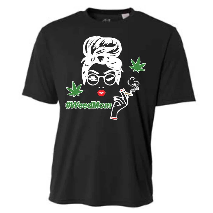 Weed Mom Mother Smoking Pot Cooling Performance Crew T-Shirt