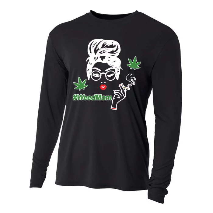 Weed Mom Mother Smoking Pot Cooling Performance Long Sleeve Crew