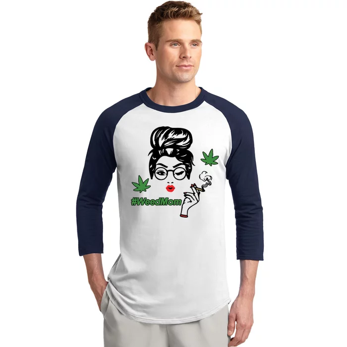 Weed Mom Mother Smoking Pot Baseball Sleeve Shirt