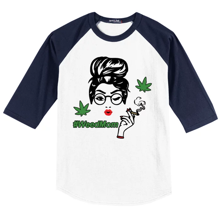 Weed Mom Mother Smoking Pot Baseball Sleeve Shirt