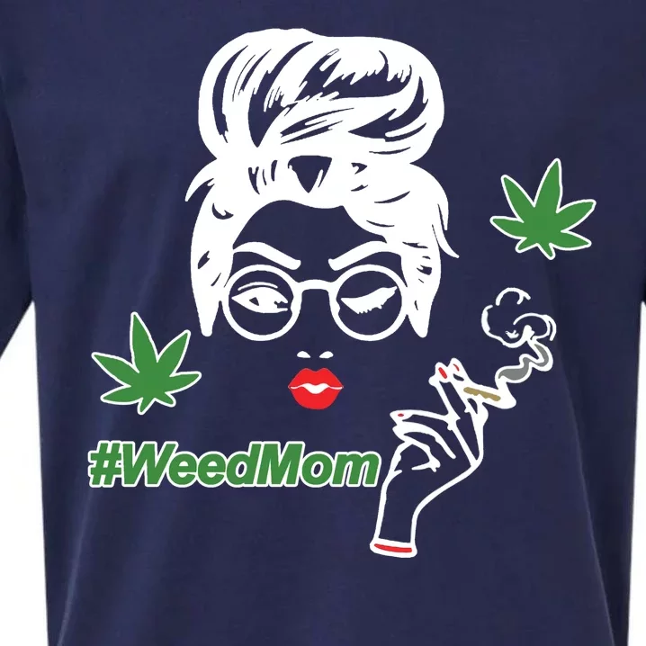 Weed Mom Mother Smoking Pot Sueded Cloud Jersey T-Shirt