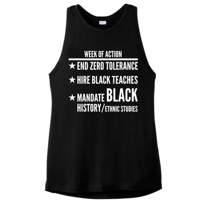 Week Of Action Black Live Matter Ladies Tri-Blend Wicking Tank