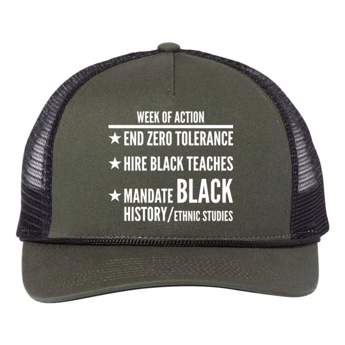 Week Of Action Black Live Matter Retro Rope Trucker Hat Cap