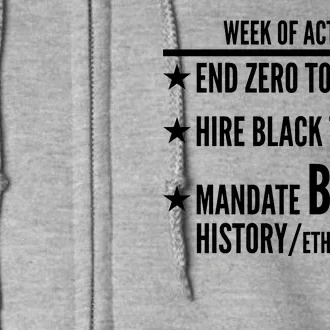 Week Of Action Black Live Matter Full Zip Hoodie