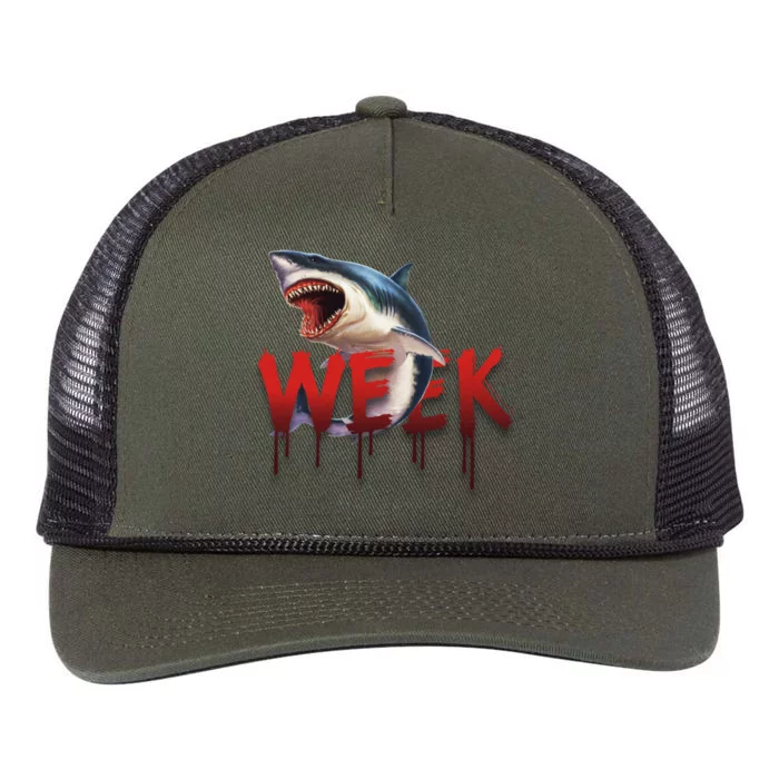 Week Of The Shark Logo Retro Rope Trucker Hat Cap