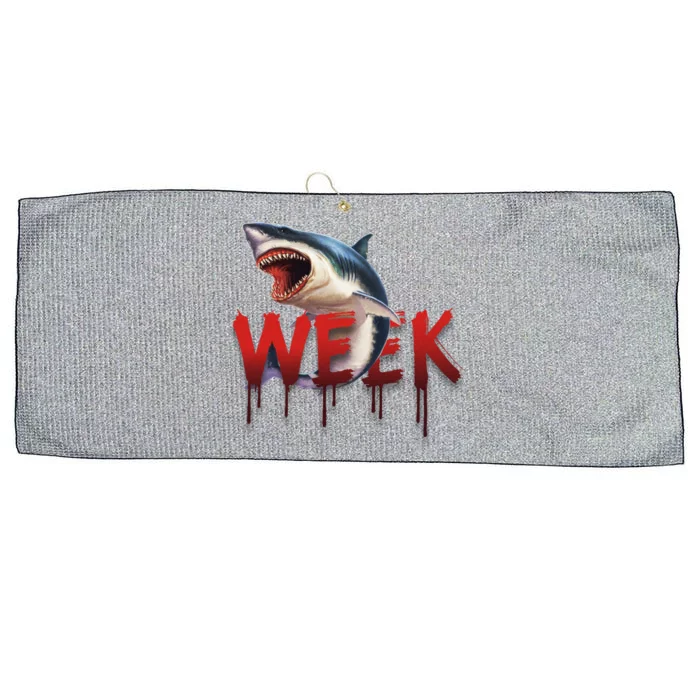 Week Of The Shark Logo Large Microfiber Waffle Golf Towel