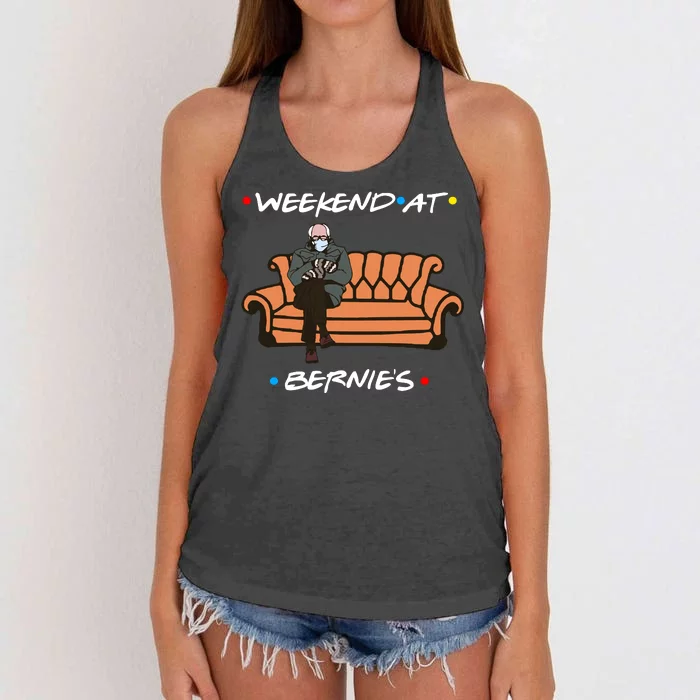 Weekend At Bernie's Meme Women's Knotted Racerback Tank