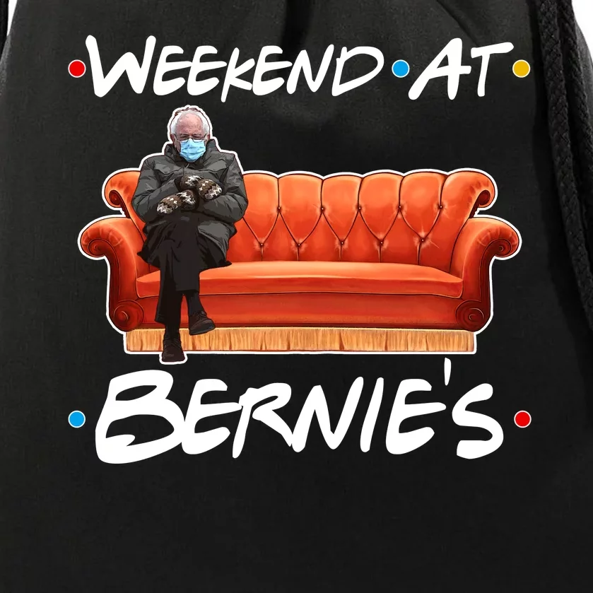 Weekend At Bernie's Mittens Meme Friends Drawstring Bag