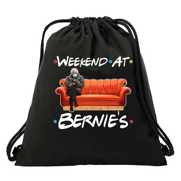 Weekend At Bernie's Mittens Meme Friends Drawstring Bag