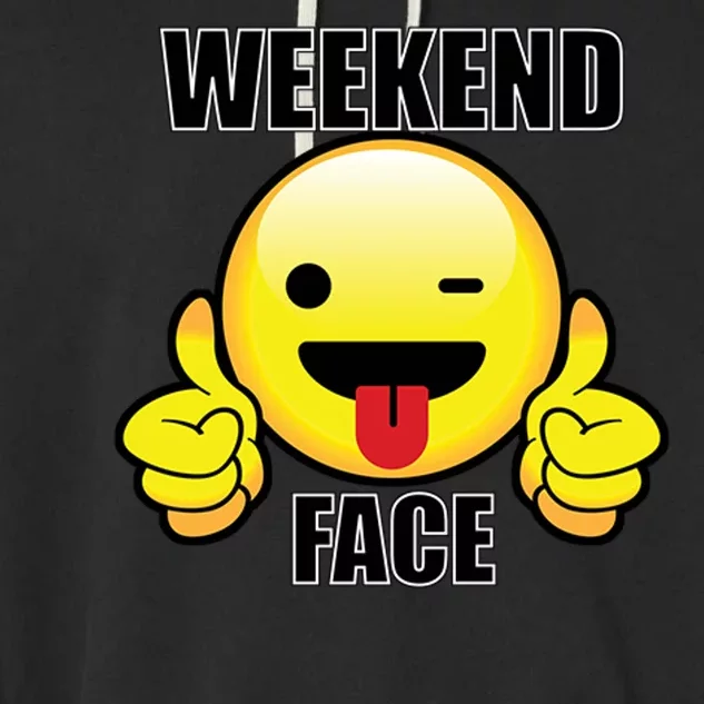 Weekend Face Emoji Garment-Dyed Fleece Hoodie