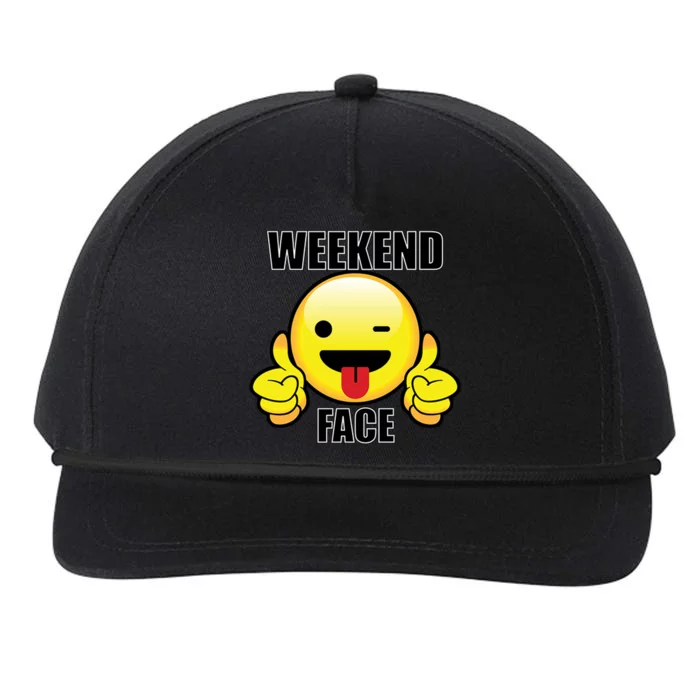 Weekend Face Emoji Snapback Five-Panel Rope Hat